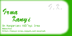 irma kanyi business card